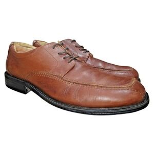 G. H. Bass Hopkins Mens Brown Leather Lace Up Oxfords Square Toe Shoes Size 13 M